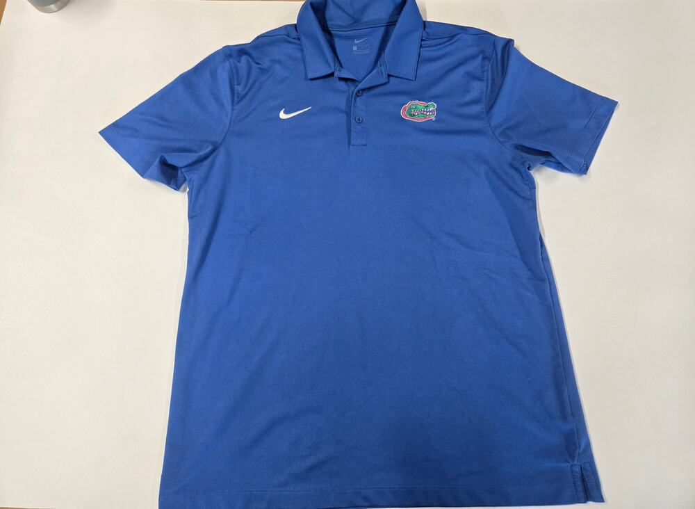 Nike Dri FIT Florida Gators Polo Shirt Blue Mens Large NCAA